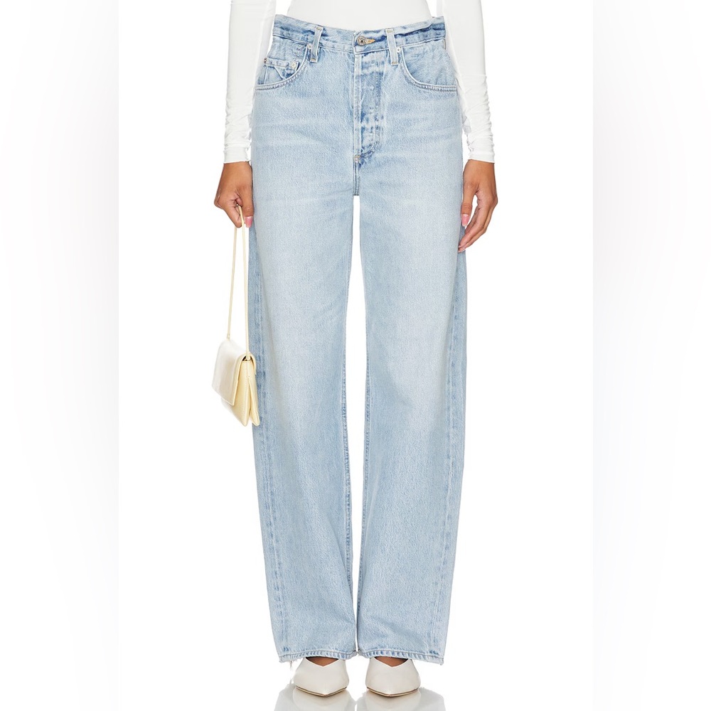 Citizens of Humanity Gwendoline Scrunch Straight Leg Jeans in Dakota Light Wash